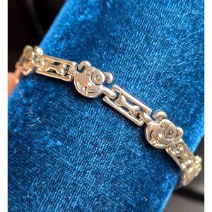 Cookie Lee Silver-Tone Dog Bone & Smiley Face Bracelet For Women